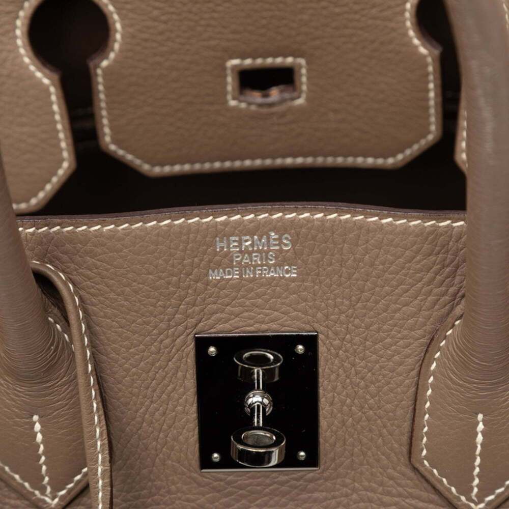 Hermes Hermès Birkin 35 handbag in Etoupe leather with silver hardware and Ta... - Picture 5 of 6